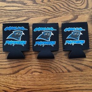 NWOT! Set of 3 Carolina Panthers koozies